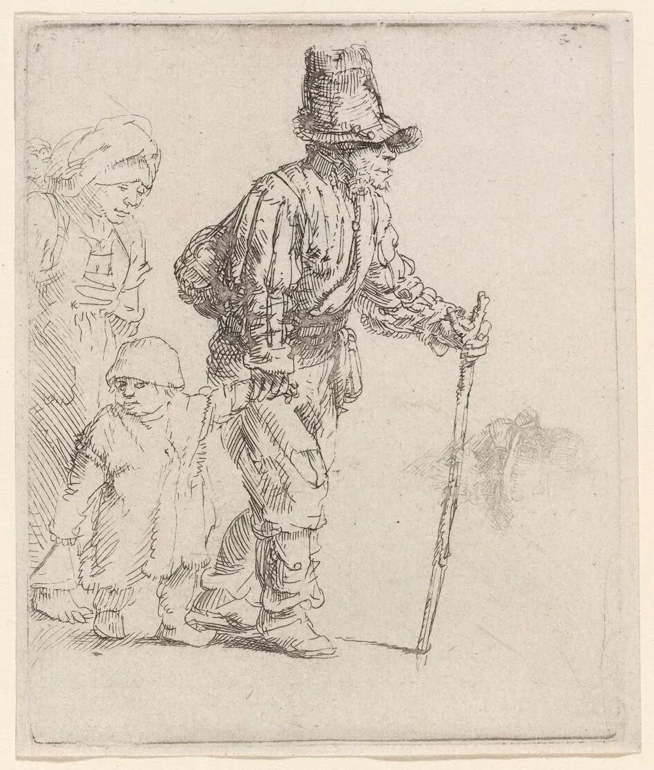 Peasant Family on the Tramp by Rembrandt van Rijn