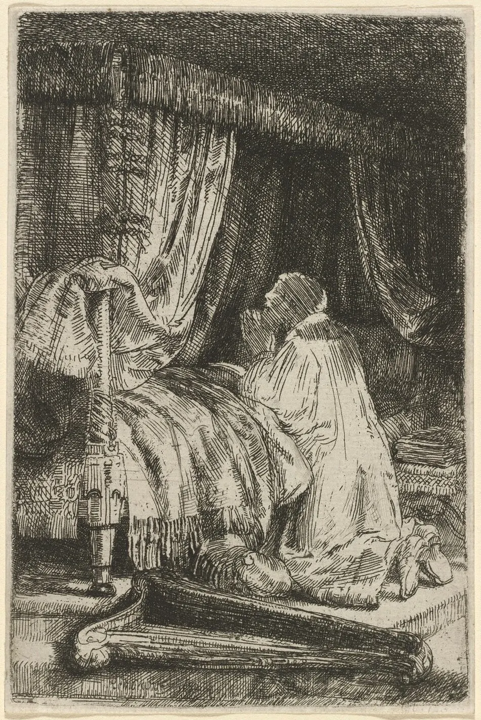 David in Prayer by Rembrandt van Rijn