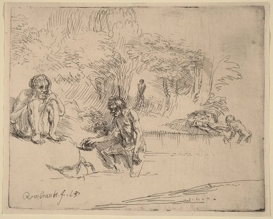 The Bathers by Rembrandt van Rijn