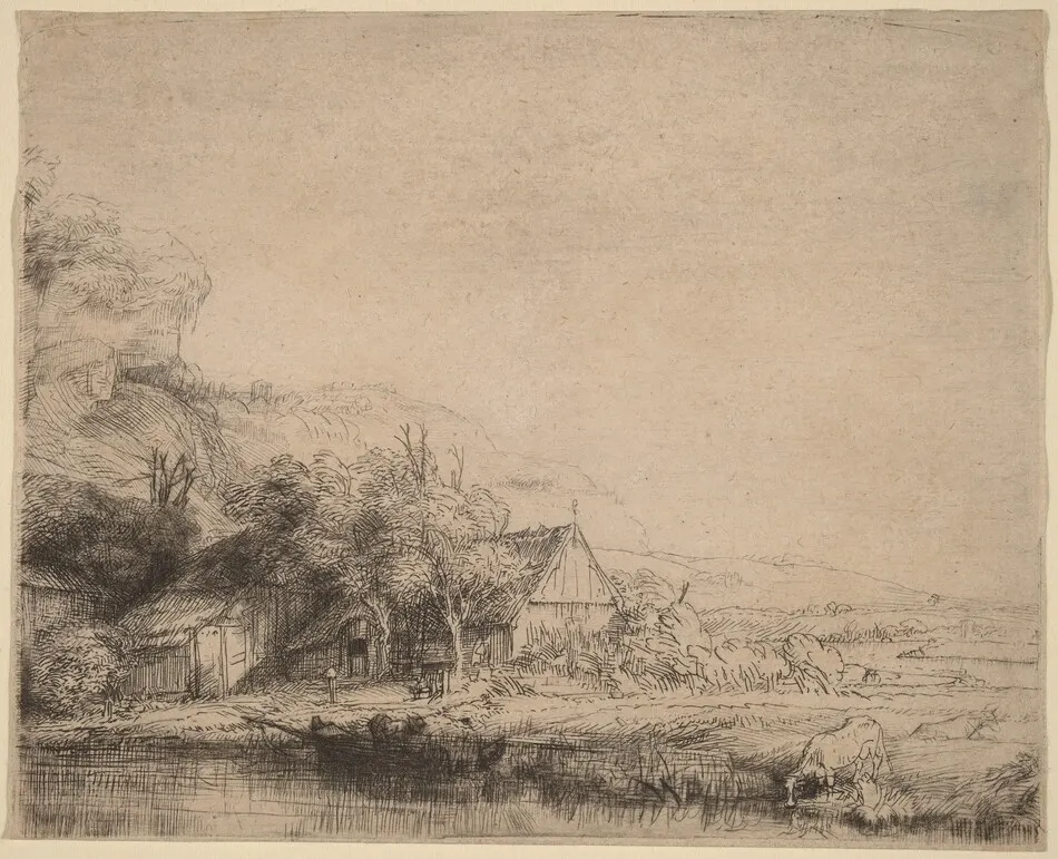 Landscape with a Cow by Rembrandt van Rijn