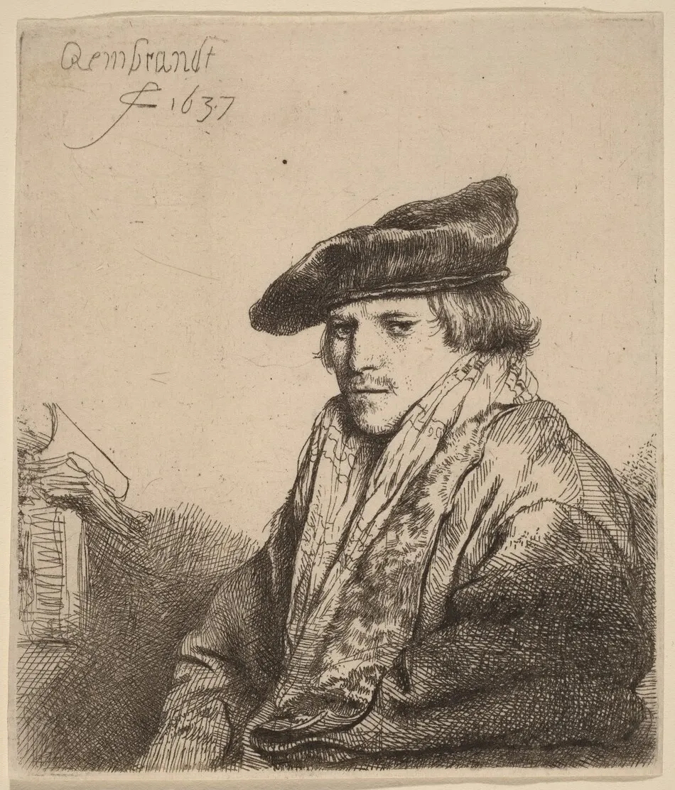 Young Man in a Velvet Cap (Petrus Sylvius?) by Rembrandt van Rijn