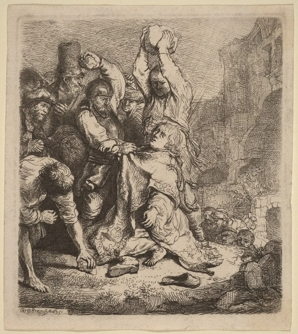 The Stoning of Saint Stephen by Rembrandt van Rijn