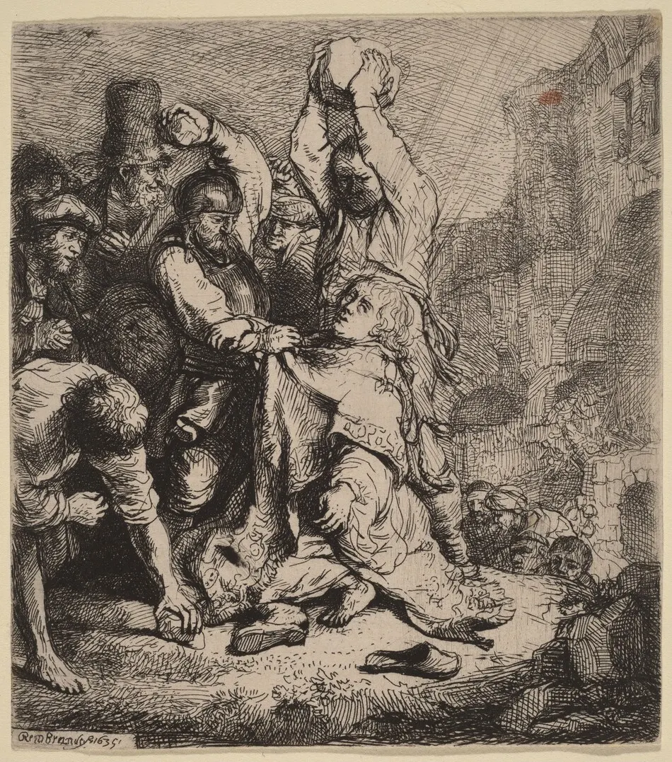 The Stoning of Saint Stephen by Rembrandt van Rijn