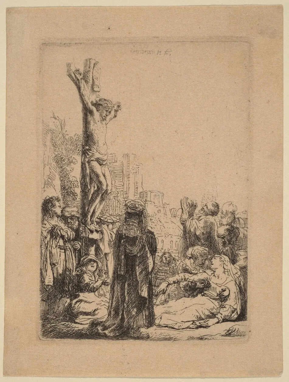 The Crucifixion: Small Plate by Rembrandt van Rijn