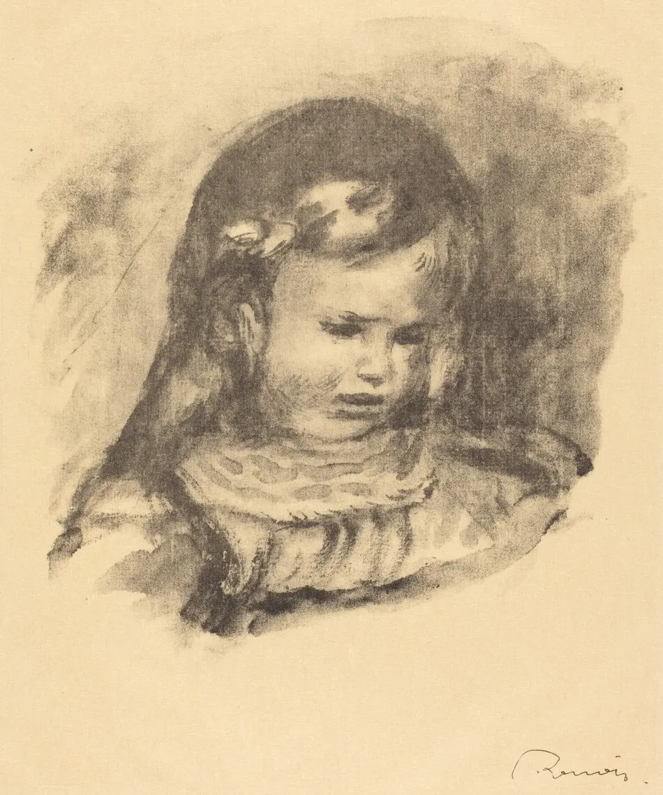 Claude Renoir, head lowered (Claude Renoir, la tete baissee) by Auguste Renoir