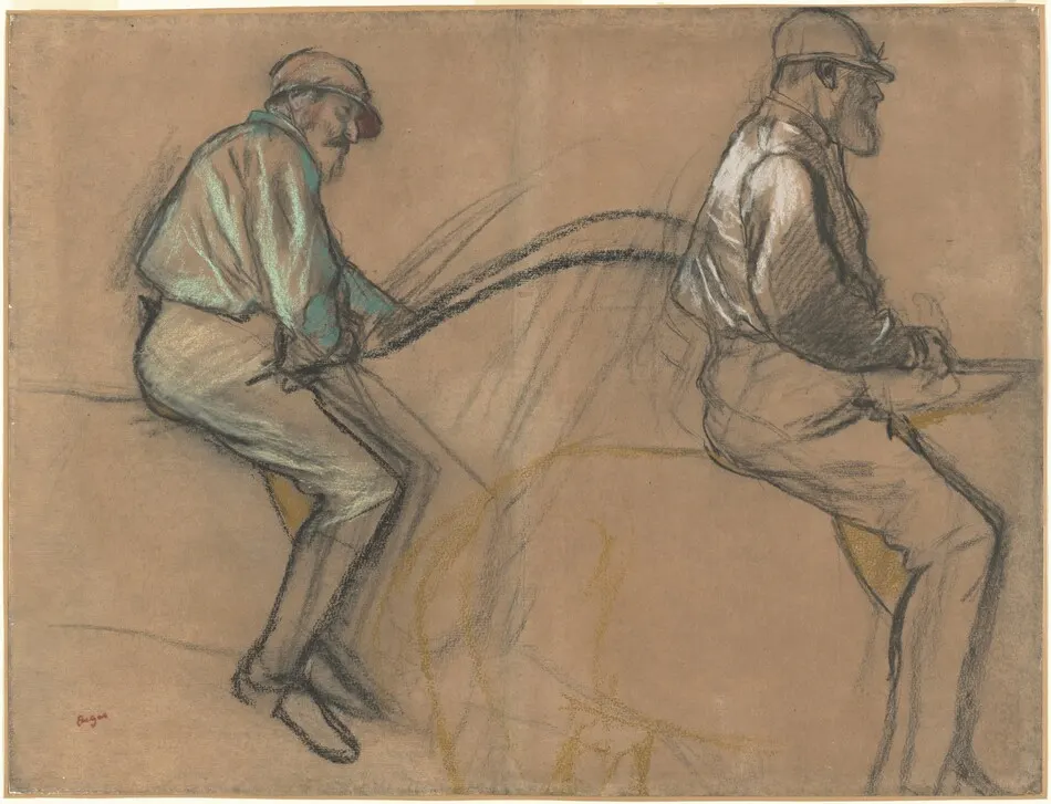 Two Studies of a Jockey by Edgar Degas
