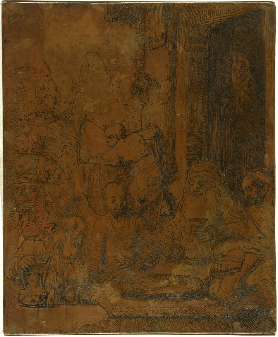 Abraham Entertaining the Angels [recto] by Rembrandt van Rijn