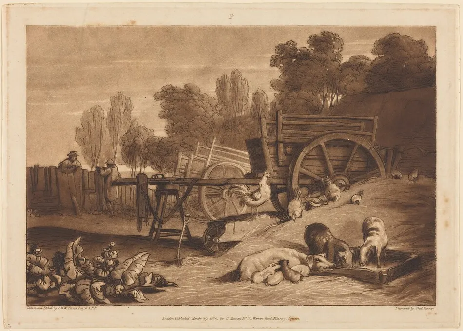 The Farm-yard with the Cock by J.M.W. Turner