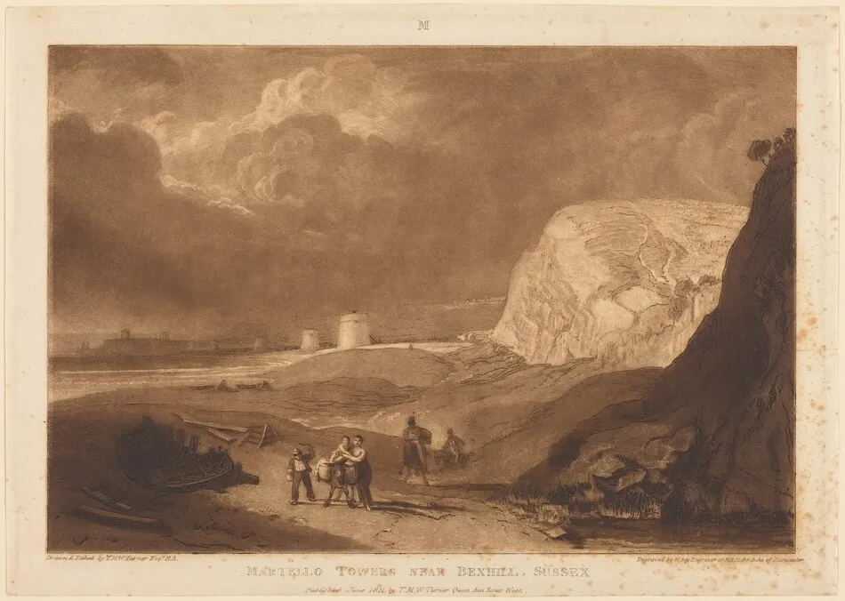 Martello Towers near Bexhill, Sussex by J.M.W. Turner
