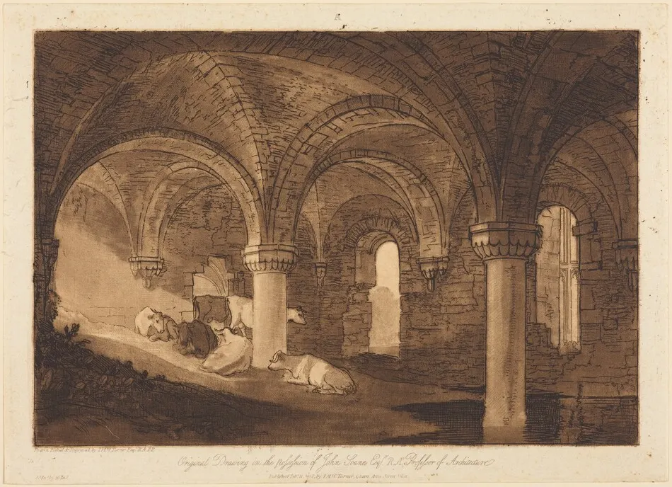 Crypt of Kirkstall Abbey by J.M.W. Turner