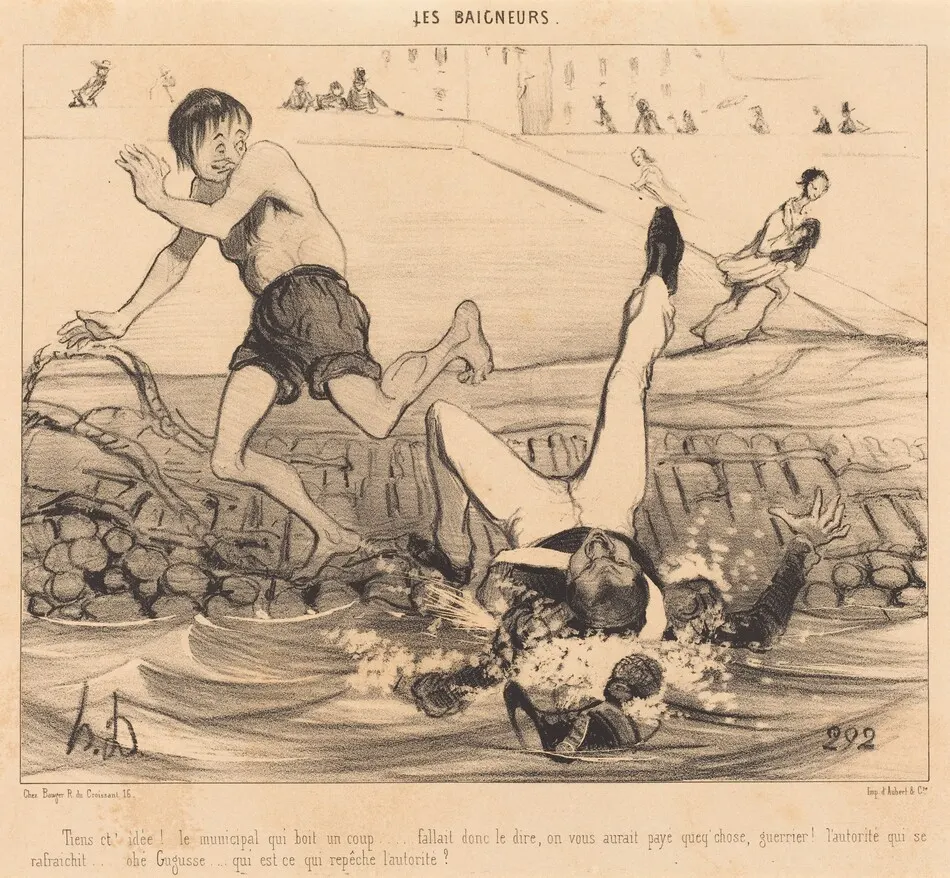 Tiens c't'idée! Le municipal qui boit un coup... by Daumier, Honoré