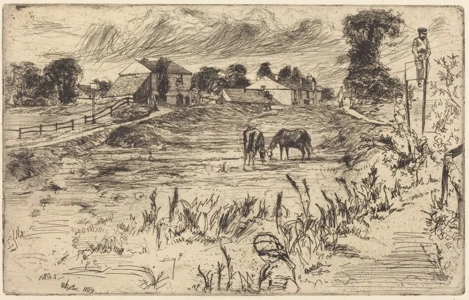 Landscape with Horses by James McNeill Whistler