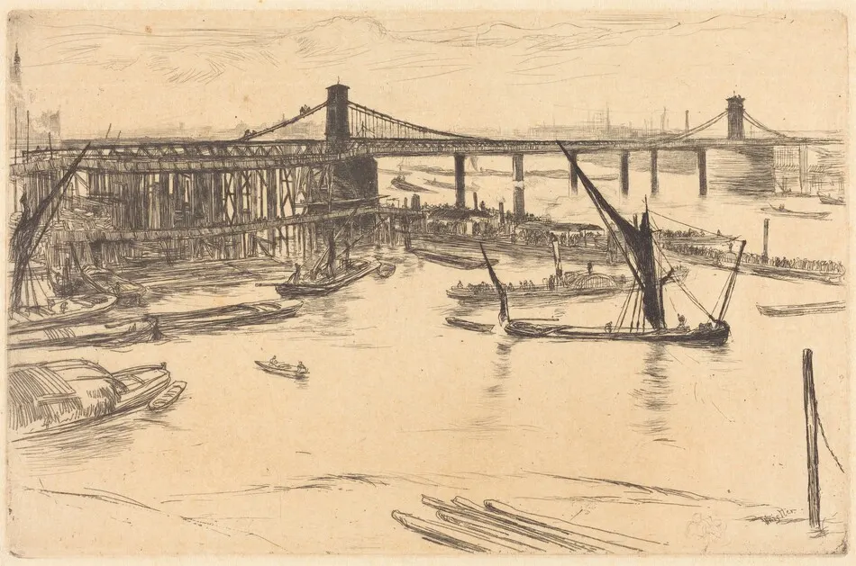 Old Hungerford Bridge by James McNeill Whistler