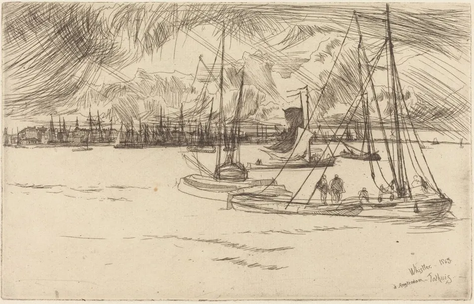 Amsterdam from the Tolhuis by James McNeill Whistler