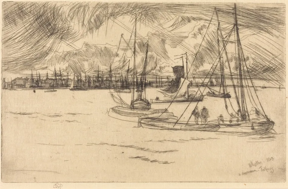 Amsterdam from the Tolhuis by James McNeill Whistler