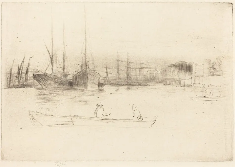 Steamboats off the Tower by James McNeill Whistler