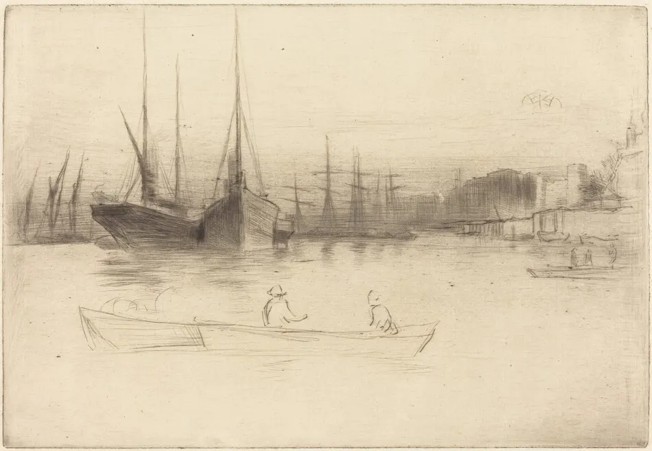 Steamboats off the Tower by James McNeill Whistler