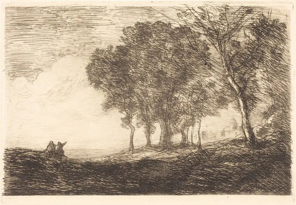 Italian Landscape by Jean-Baptiste-Camille Corot