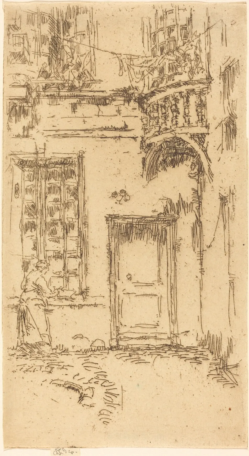 Courtyard, Rue P.L. Courier by James McNeill Whistler