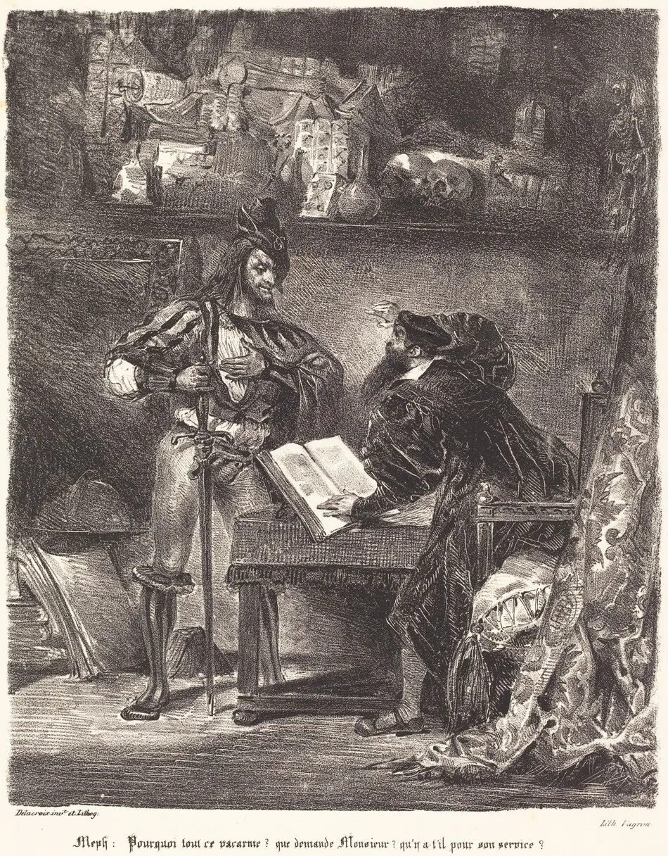 Mephisto Appears to Faust by Eugène Delacroix