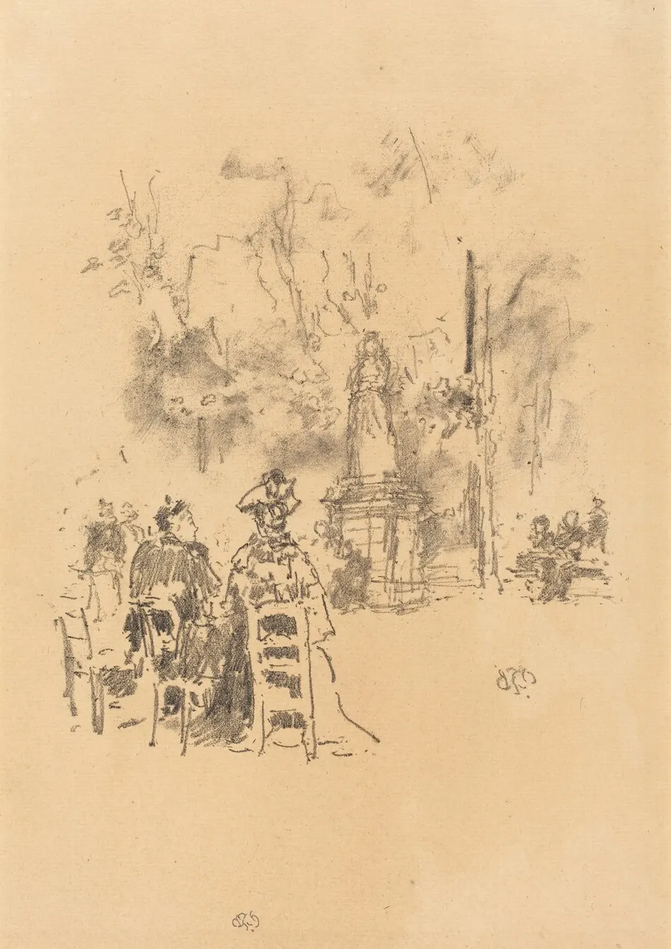 Conversation Under the Statue, Luxembourg Gardens by James McNeill Whistler
