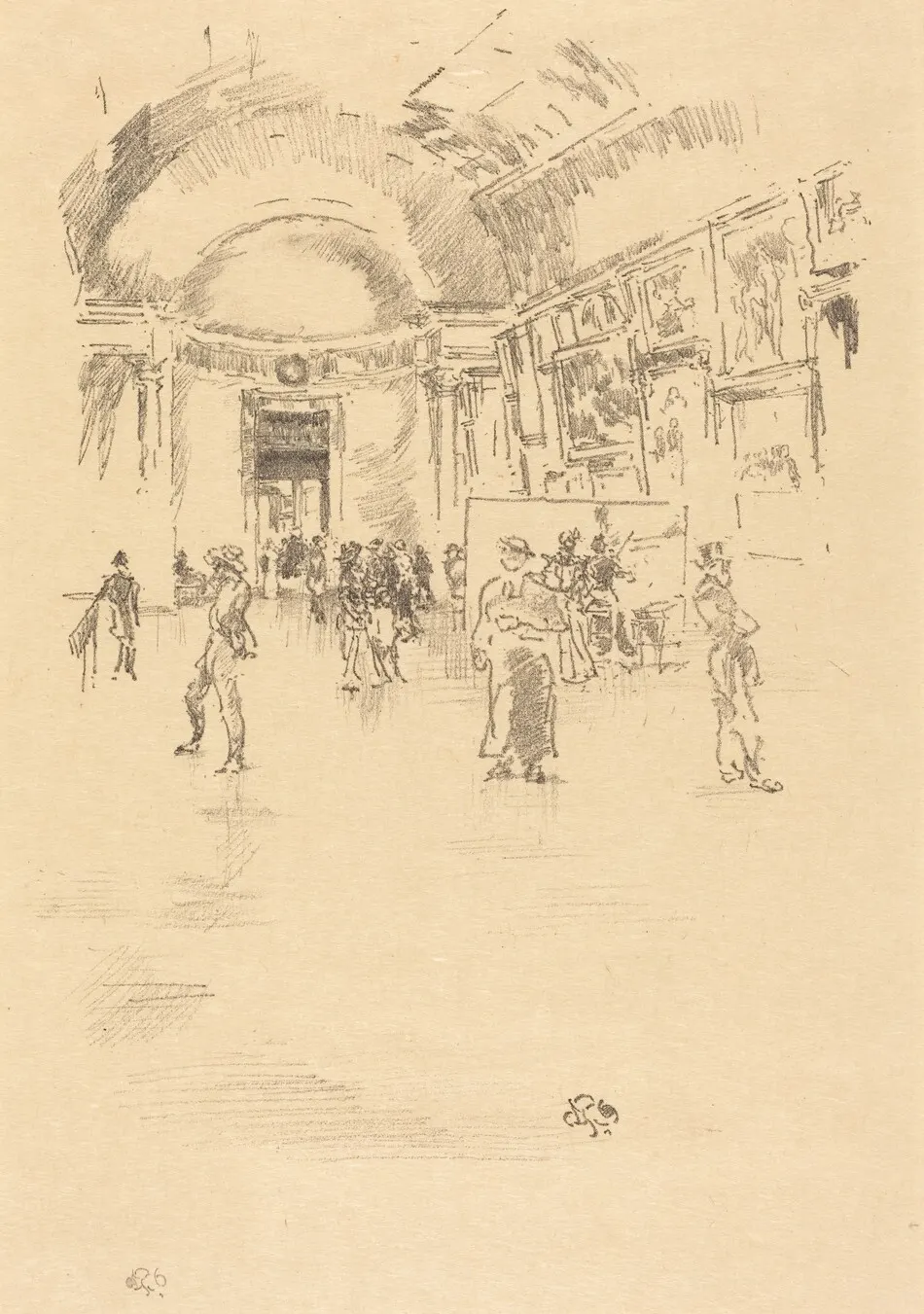 The Long Gallery, Louvre by James McNeill Whistler