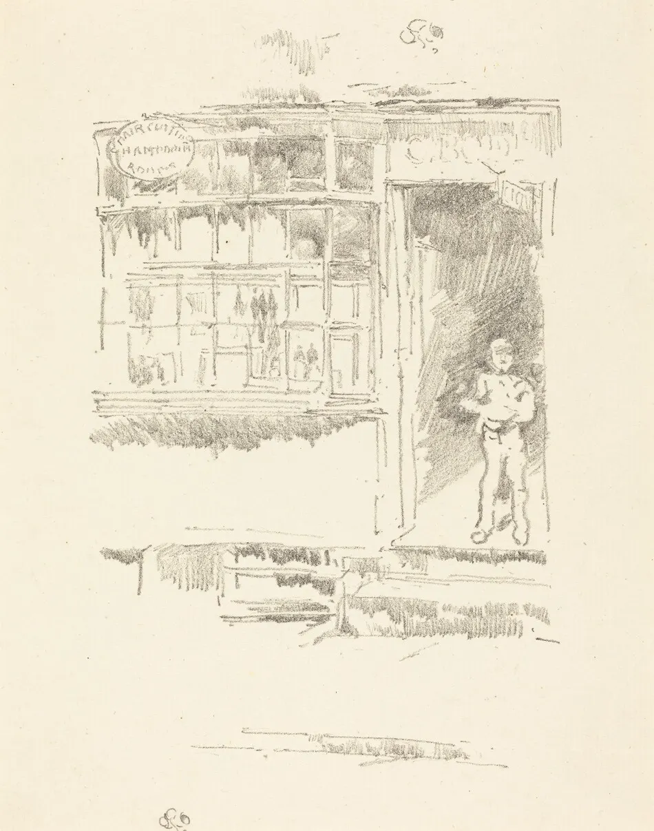 The Barber's Shop in the Mews by James McNeill Whistler