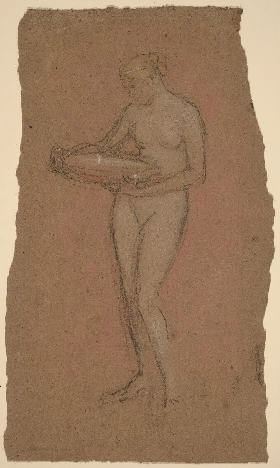 Standing Female Nude Holding a Bowl [recto] by James McNeill Whistler