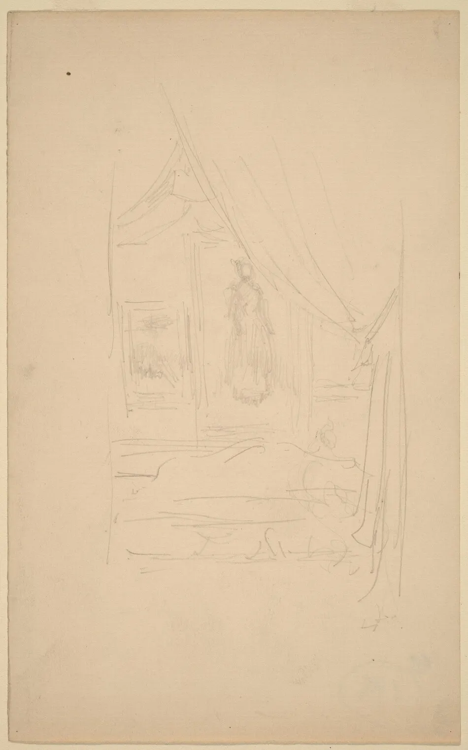 Sketch of Mrs. Godwin's Portrait when hung at the Society of British Artists by James McNeill Whistler