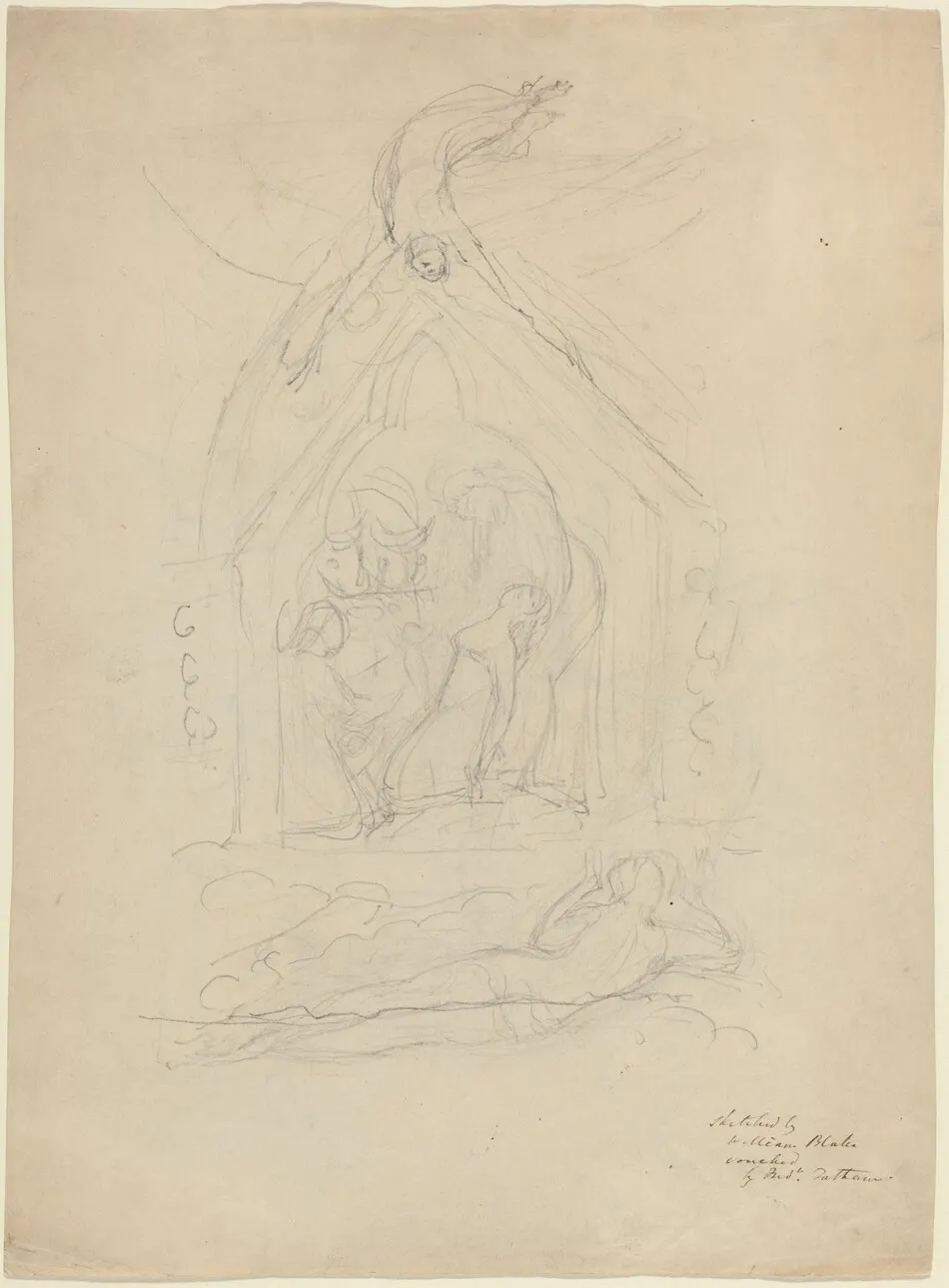 The Descent of Peace [recto] by William Blake