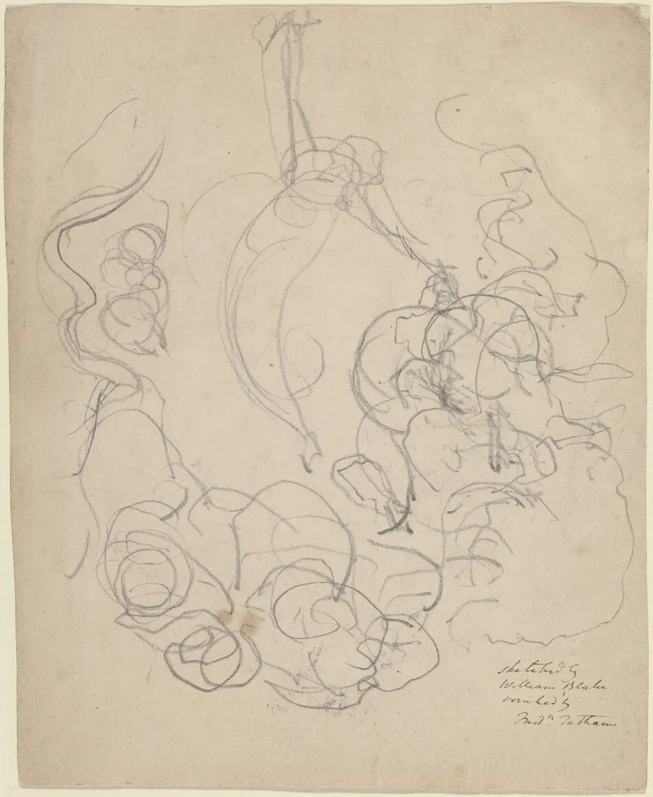 A Figure Ascending in a Glory of Clouds (?) by William Blake