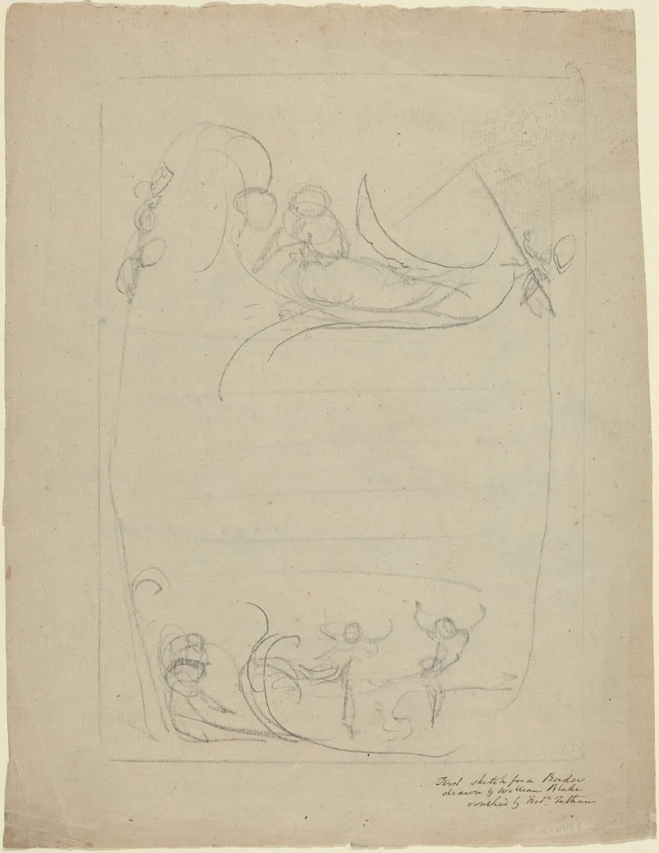 An Armed Man Spurning a Woman [recto] by William Blake
