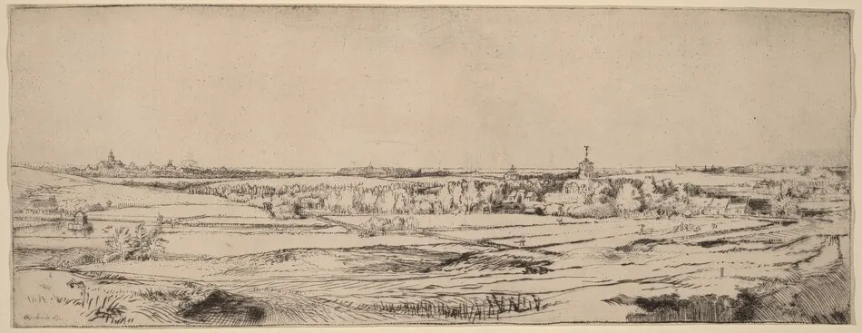 Landscape with a View toward Haarlem (The Goldweigher's Field) by Rembrandt van Rijn