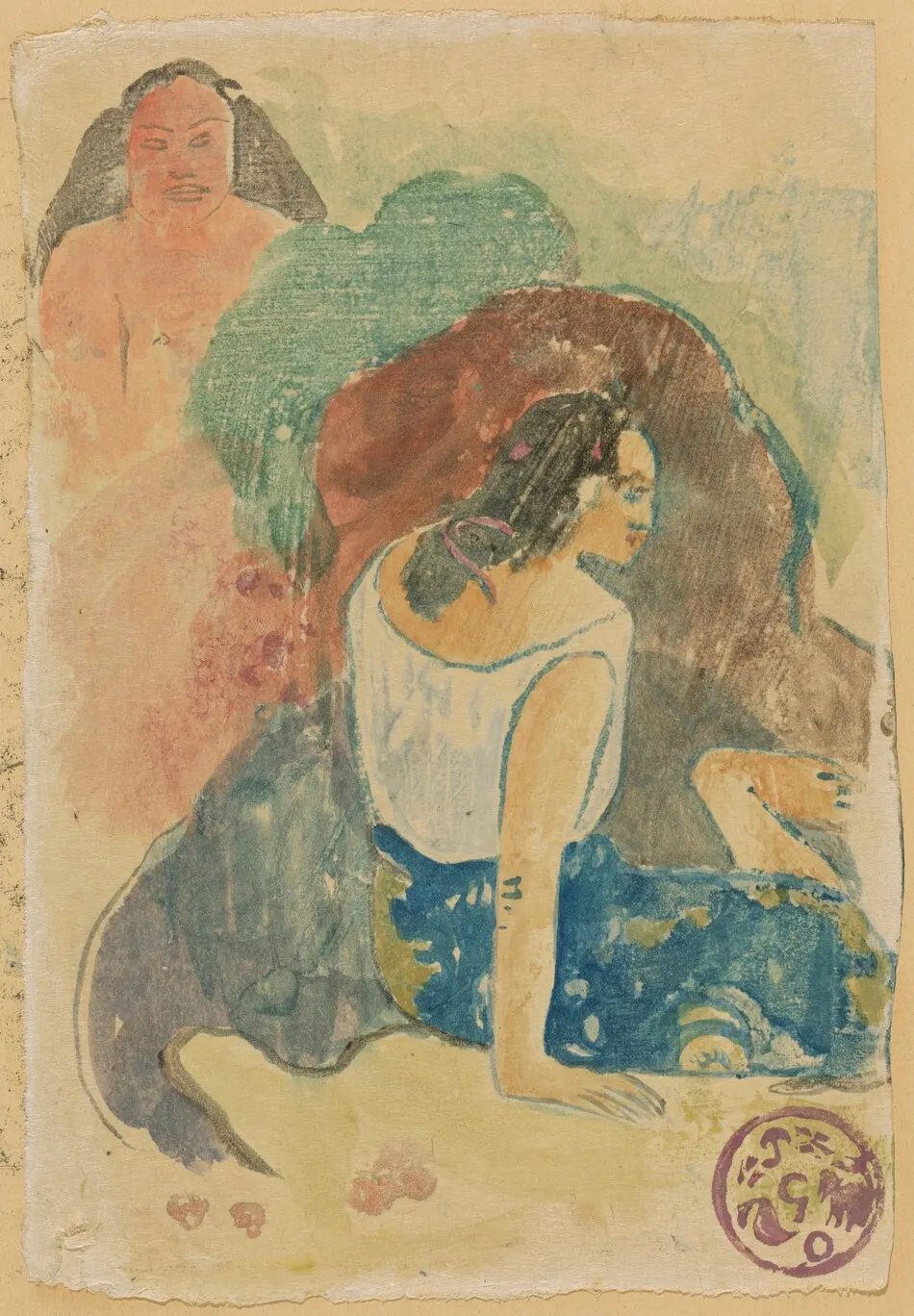 Arearea no Varua Ino (Words of the Devil) [recto] by Paul Gauguin