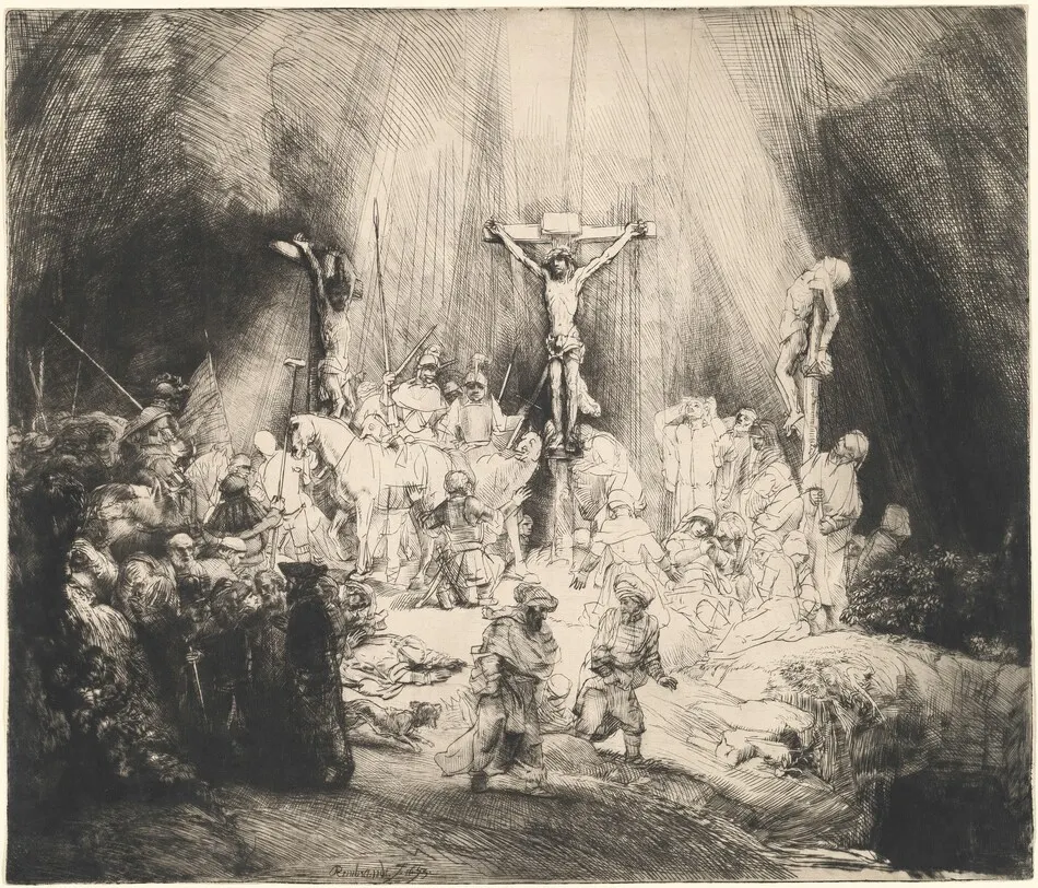 Christ Crucified between the Two Thieves (The Three Crosses) by Rembrandt van Rijn
