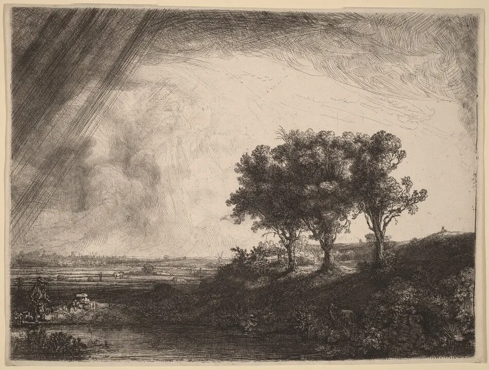 The Three Trees by Rembrandt van Rijn