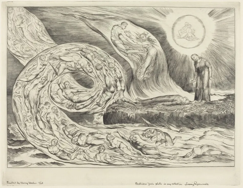 The Circle of the Lustful: Paolo and Francesca by William Blake