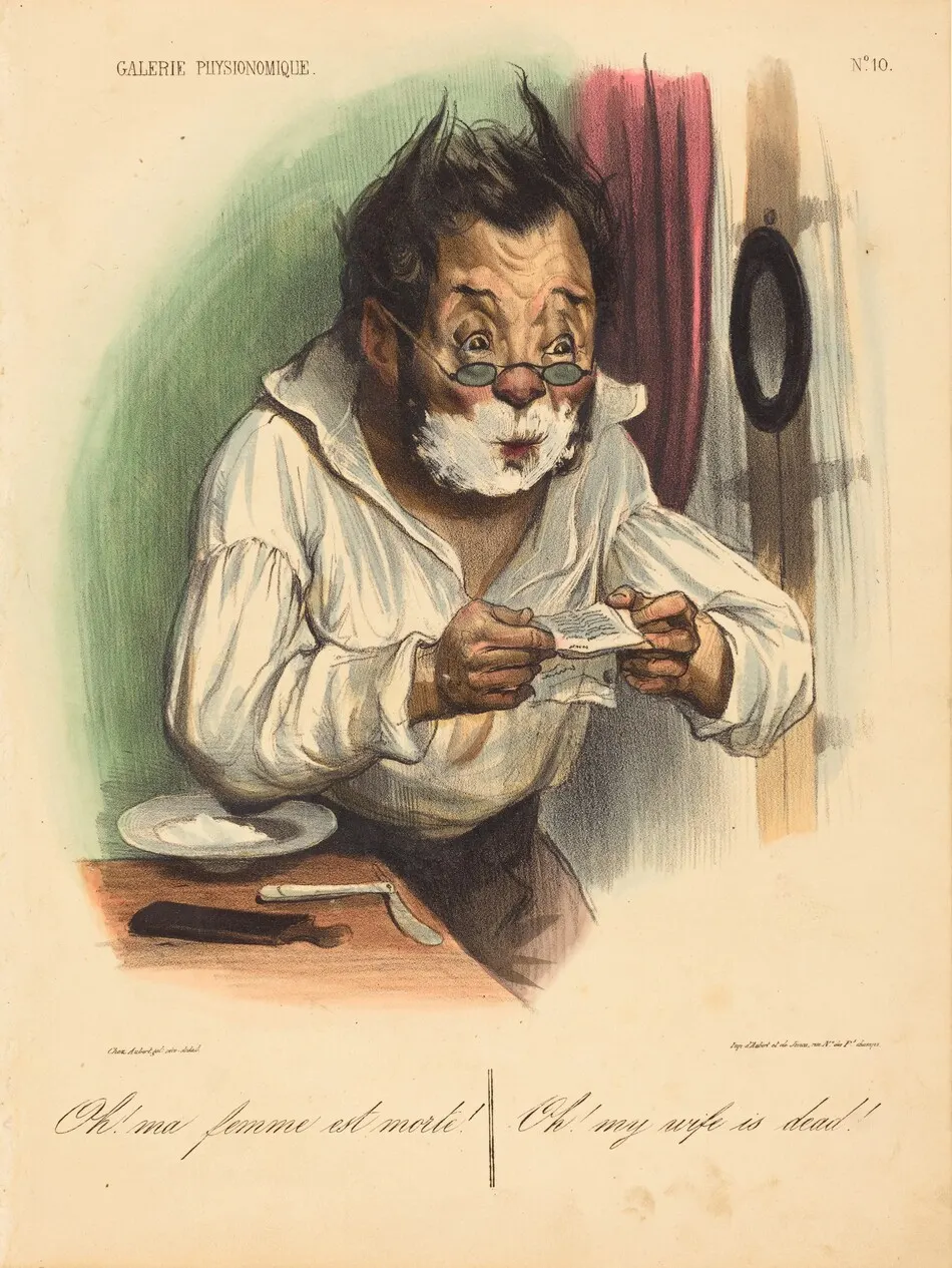 Oh! ma femme est morte! by Honoré Daumier