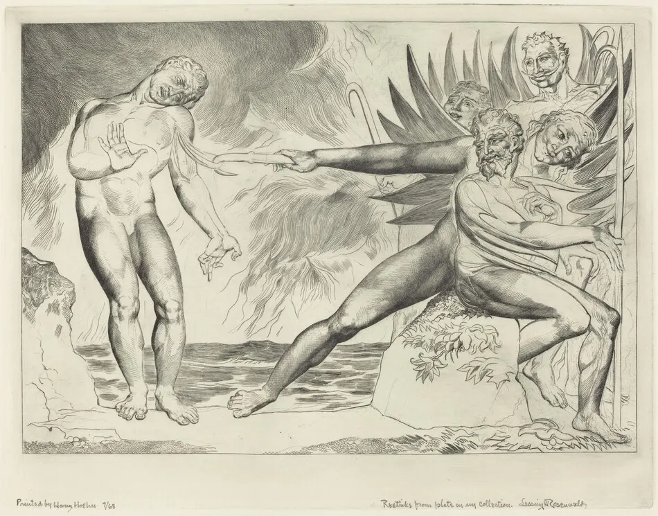 The Circle of the Corrupt Officials; The Devils Tormenting Ciampolo by William Blake