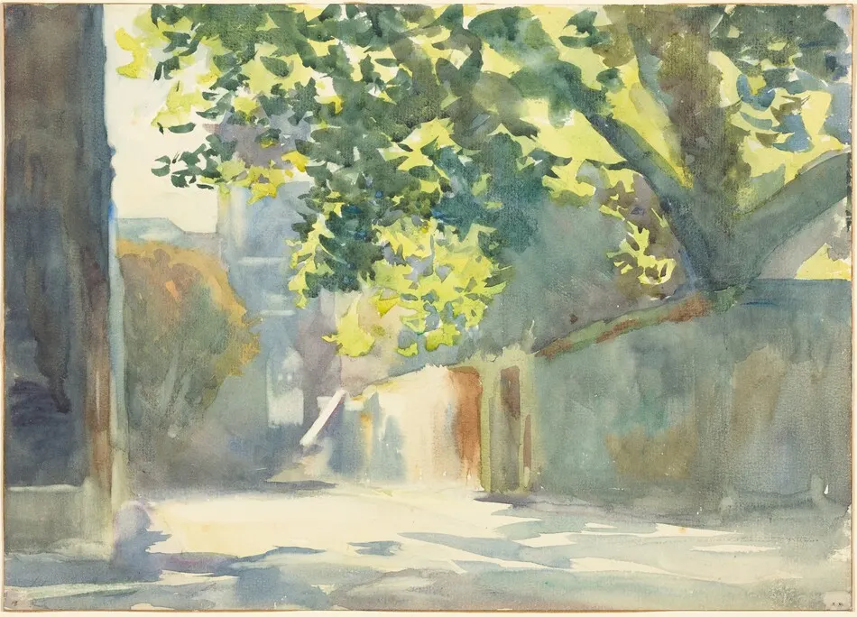 Sunlit Wall Under a Tree by John Singer Sargent
