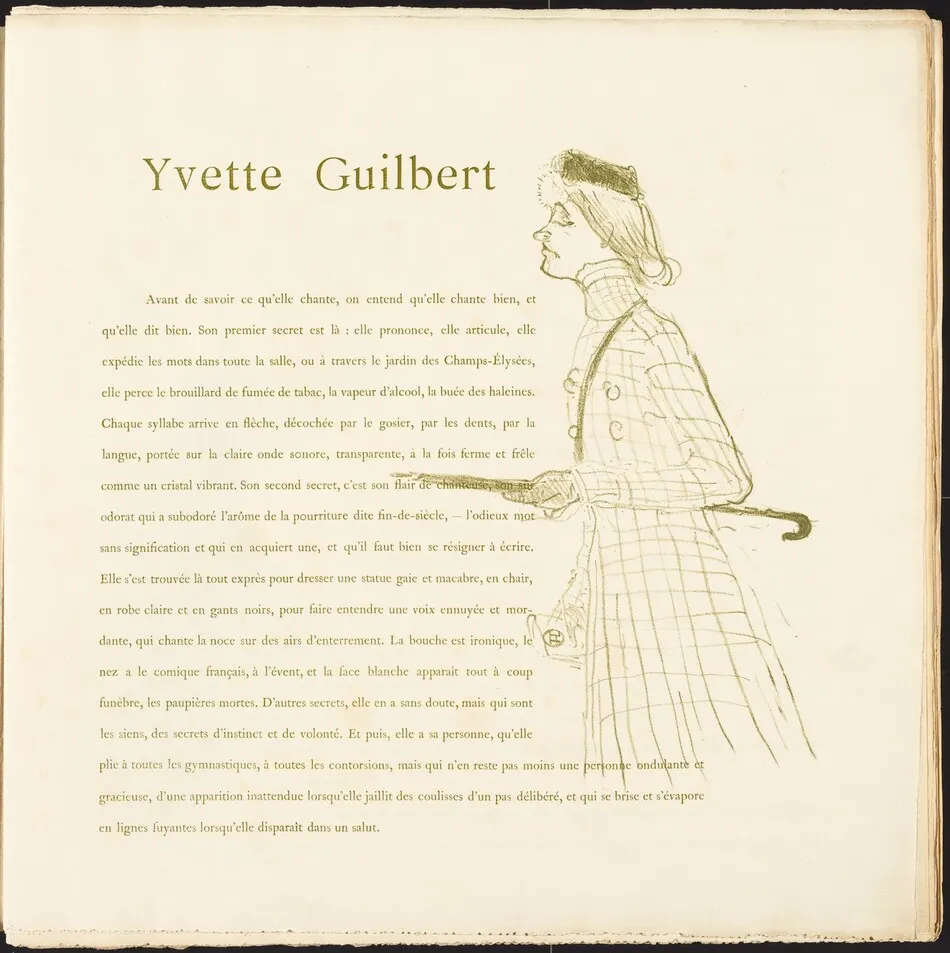 Yvette Guilbert by Henri de Toulouse-Lautrec