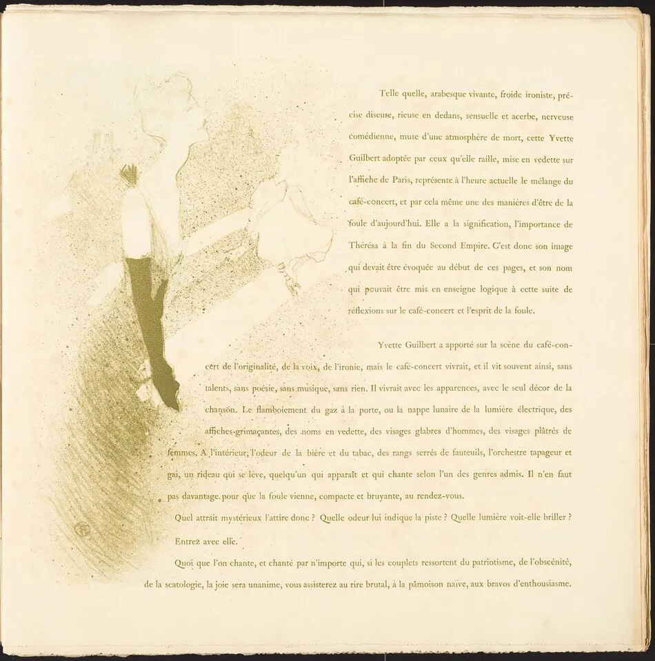 Yvette Guilbert by Henri de Toulouse-Lautrec