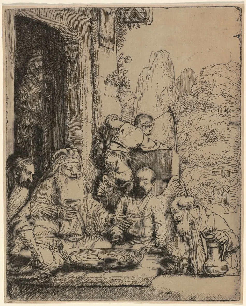 Abraham Entertaining the Angels by Rembrandt van Rijn