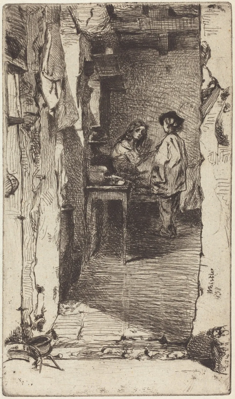 Rag Pickers, Quartier Mouffetard, Paris by James McNeill Whistler