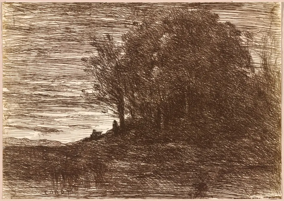 The Hermit's Woods, or the Banks of Lake Trasimène (Le Bois de l'Hermite, ou les Bords du Lac Trasimène) by Jean-Baptiste-Camille Corot