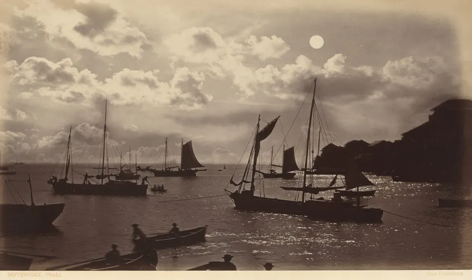 Moonlight Effect-Bay of Panama by Eadweard Muybridge
