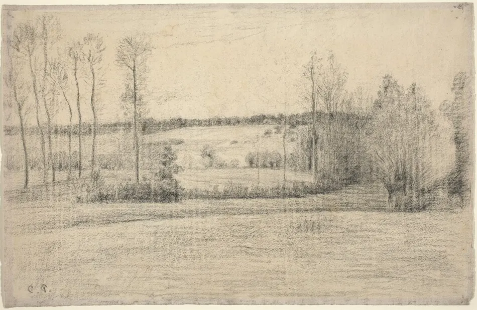 Trees and Meadows at Eragny by Camille Pissarro