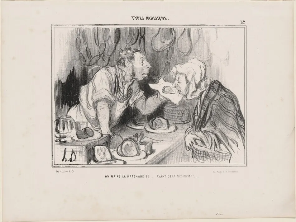 On flaire la marchandise... avant de la mécaniser!... by Honoré Daumier