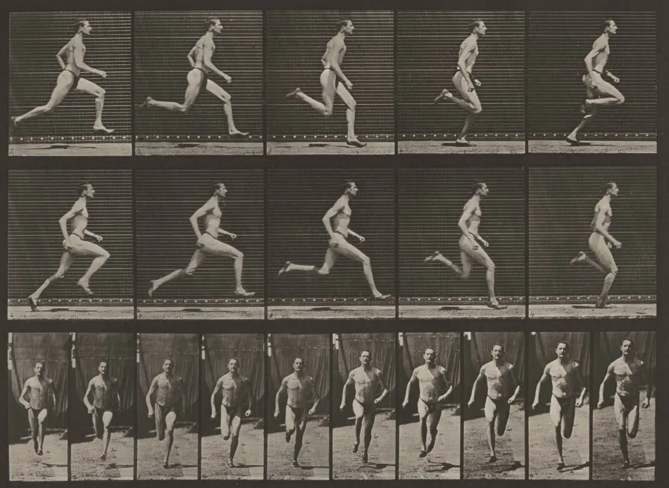 Plate Number 60. Running at a half-mile gait by Eadweard Muybridge