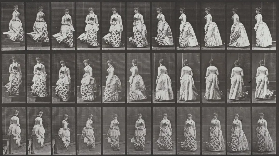 Plate Number 139. Descending stairs and turning by Eadweard Muybridge